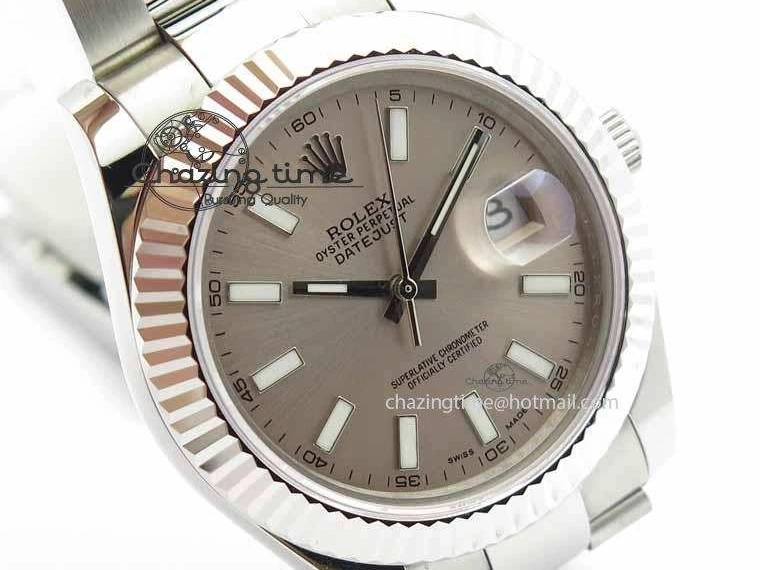 0106 DateJust II 41mm SS BP Maker Best Edition Gray Dial On SS Bracelet SA Trendsetting 3736
